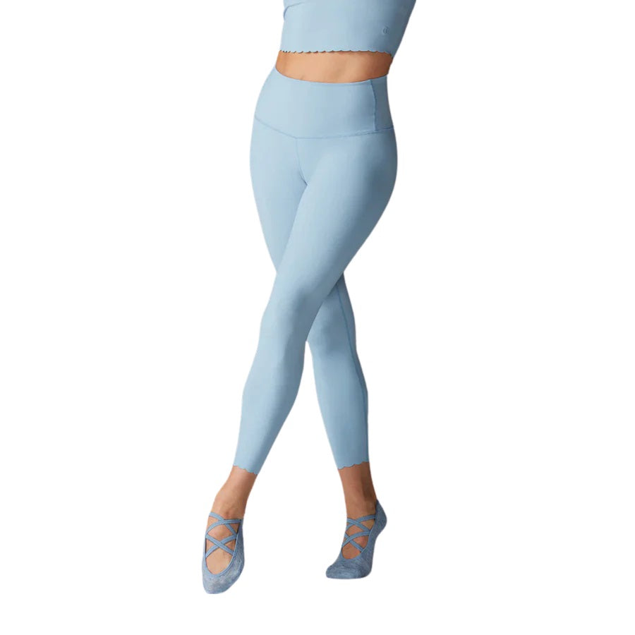 SCALLOP HIGH WAISTED 7/8 TIGHT - SKY