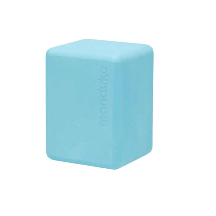 MINI TRAVEL YOGA BLOCK AQUA LEFT SIDE