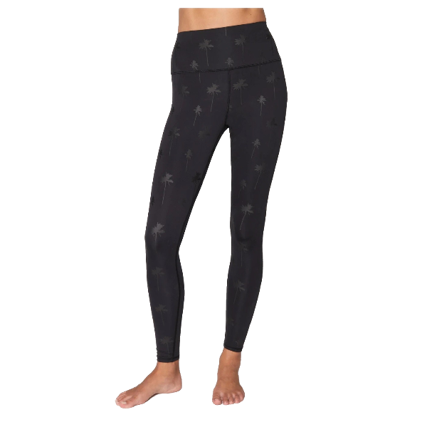 SG INTENT HIGH WAIST LEGGING TONAL PALMS PRINT FRONT SIDE
