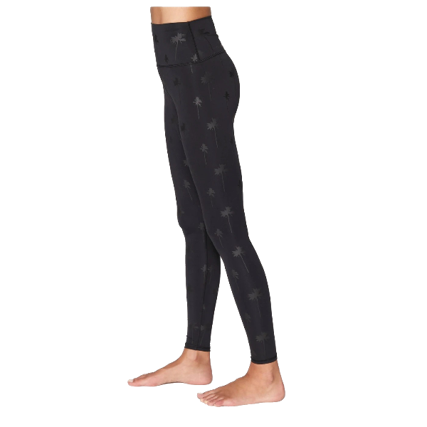 SG INTENT HIGH WAIST LEGGING TONAL PALMS PRINT LEFT SIDE