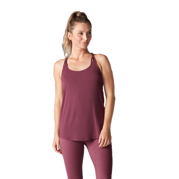 BRAIDED STRAP TANK GARNET FRONT SIDE