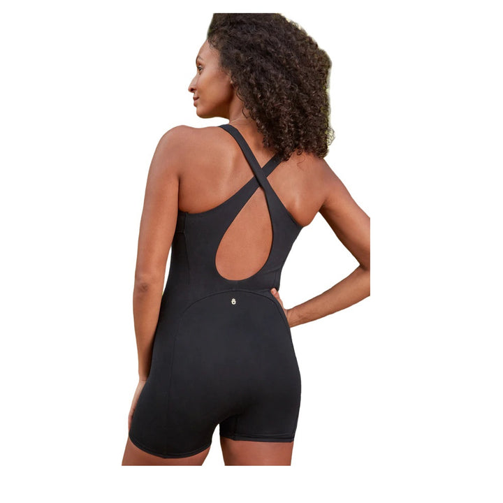 FLAUNT ECO JERSY BODY SUIT BLACK BACK SIDE