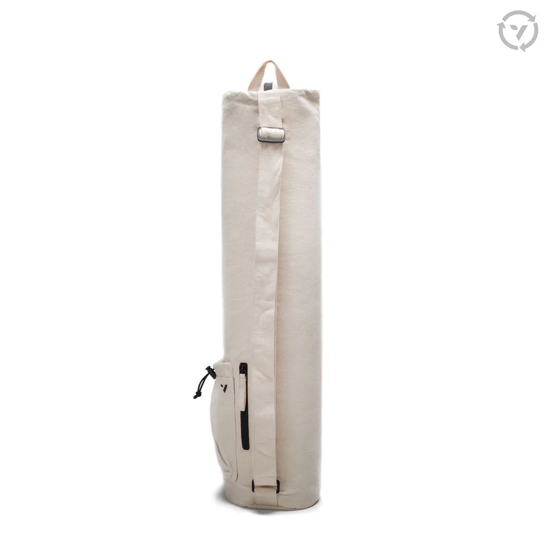 MUNIMUNI Aasha Top Yoga Mat Bag by Woven - Light blue-grey/ White Finer  Pattern