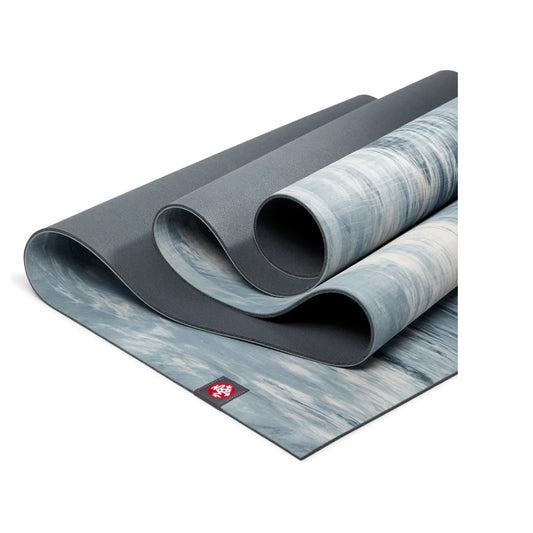 EKO LITE YOGA MAT 4MM BLACK LAY MARBLED BACK SIDE