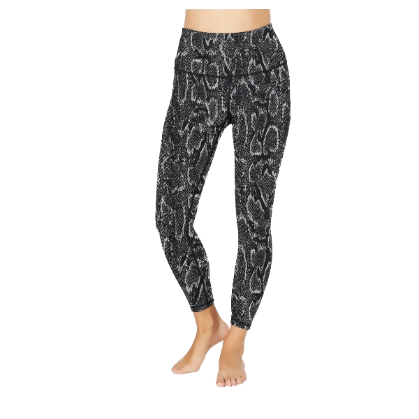 HIGH WAISTED MIDI LEGGING BLACK SNAKE FRONT SIDE