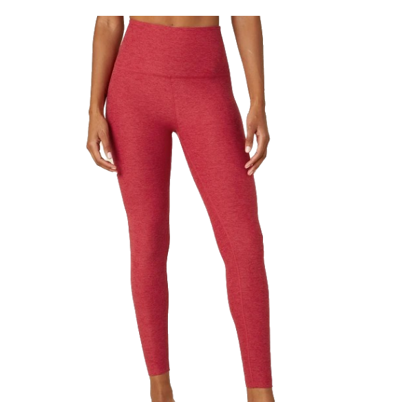 SPACEDYE CAUGHT IN THE MIDI HIGH WAISTED LEGGING - CURRANT RED