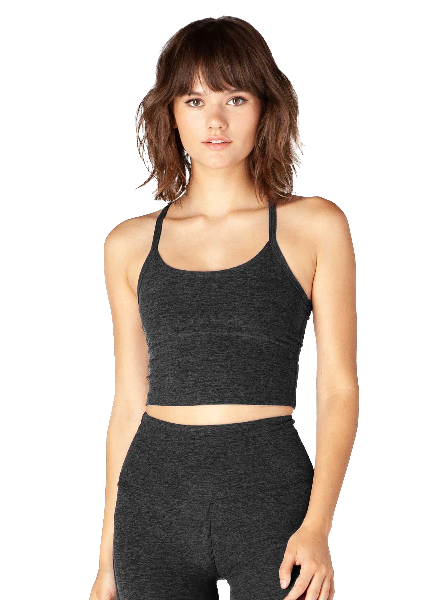 SPACEDYE SLIM RACERBACK CROPPED TANK