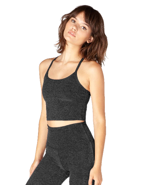 SPACEDYE SLIM RACERBACK CROPPED TANK