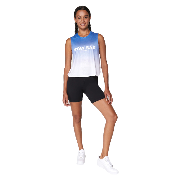 RAD ACTIVE CROP TANK WATERFALL PRINT FRONT SIDE