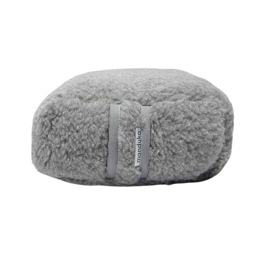 WOOL RECTANGULAR BOLSTER GREY FRONT SIDE