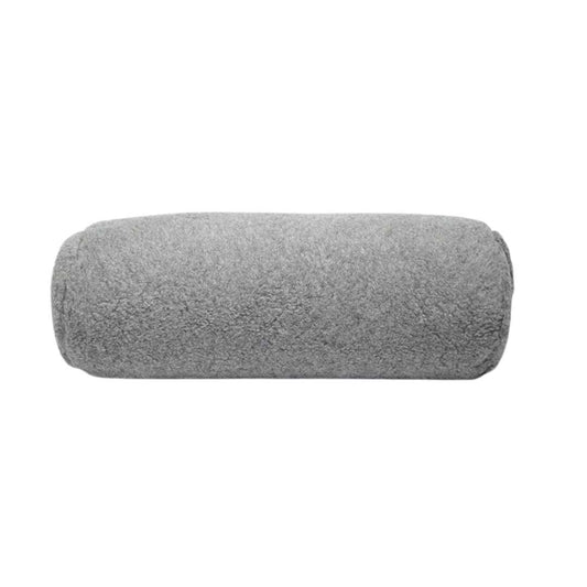 WOOL ROUND BOLSTER GREY LEFT SIDE
