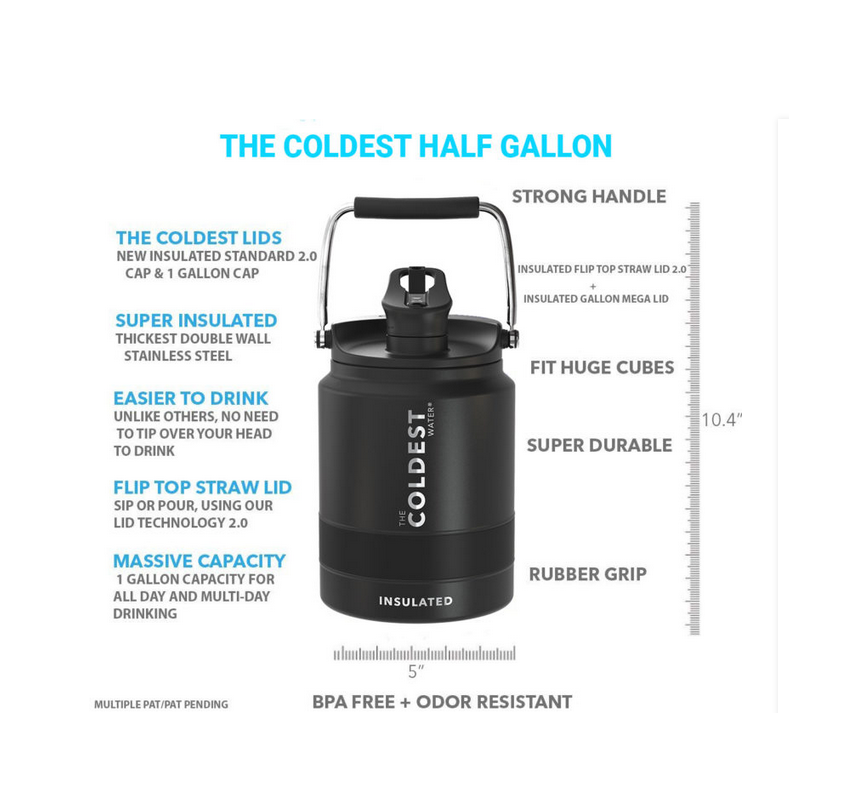 The Coldest Water Bottle - Half Gallon Matte Black